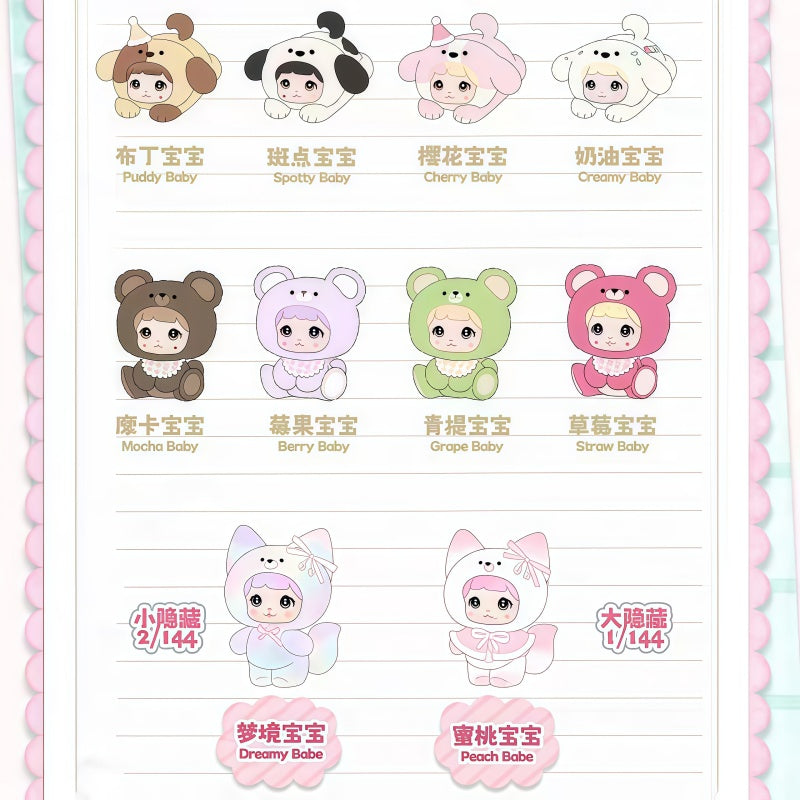 Nommi Baby Series Plush Blind Box,Cute Figures,Desktop Ornament,Collectible Toys，Birthday and Holiday Gift,Summervibes