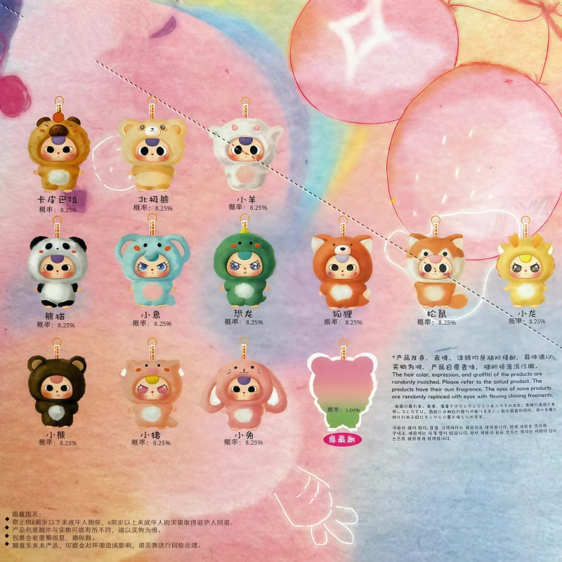 BABY THREE  De-Lovely Mini Cute Plush Series, KawaiiPlush Stuffed Animal Blind Box, Figure Cute Collectible Mini, Kawaii Bunny Doll Desktop Decor, Mystery Surprise Toy Gift for Girls Stuffed Animal, summervibes