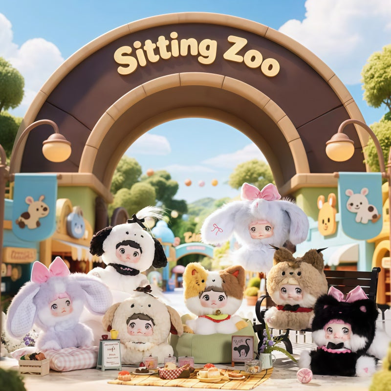 Nommi Sitting Zoo Series Plush Blind Box, Cute Figures, Desktop Ornament, Collectible Toys, Birthday & Holiday Gift, Summervibes