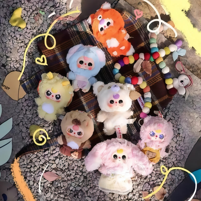 BABY THREE  De-Lovely Mini Cute Plush Series, KawaiiPlush Stuffed Animal Blind Box, Figure Cute Collectible Mini, Kawaii Bunny Doll Desktop Decor, Mystery Surprise Toy Gift for Girls Stuffed Animal, summervibes